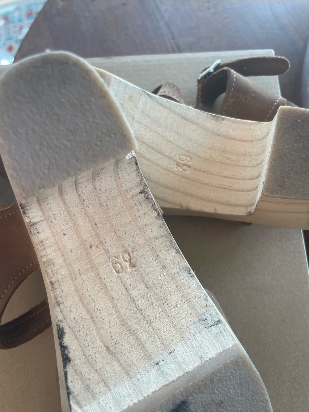 Sandgrens Brown Tan Suede Slingback Clog Sandals Size 39 - Picture 4 of 4